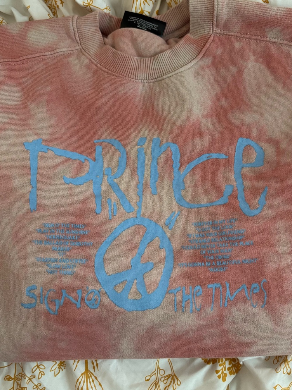 Cotton On Pink Light Pink Tie-Dye “Prince” Crewneck